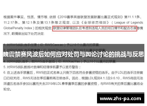 魏震禁赛风波后如何应对处罚与舆论讨论的挑战与反思 魏震禁赛风波后如何应对处罚与舆论讨论的挑战与反思